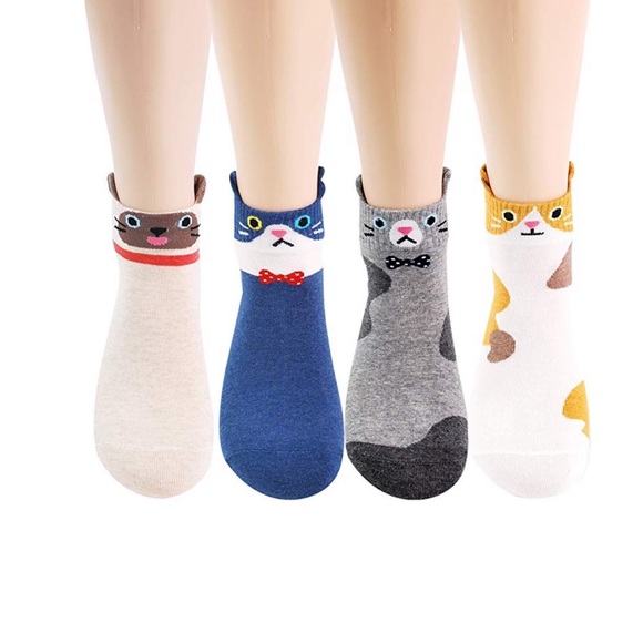 Kitty Cat Socks 4 Pieces - Picture 2 of 6